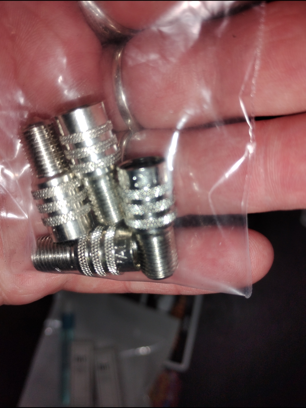 Pack of Silver Metal Valve Adapters for Tires